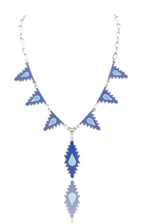 Gargantilla Esmalte Almenas 6 Piezas en Plata y Esmalte