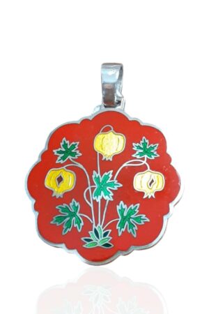 Colgante esmalte redondo lobulado.