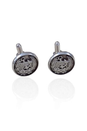 Gemelos escudo Caminos Canales y Puertos. Plata